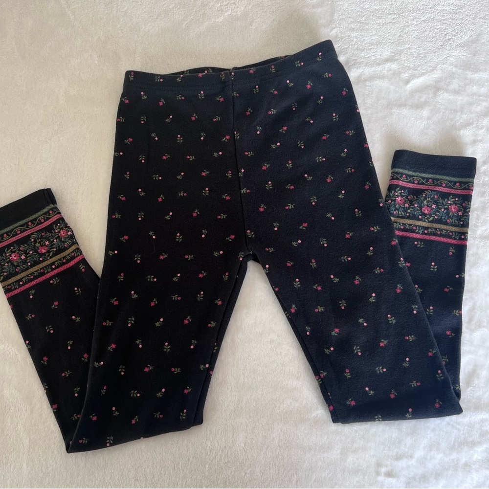 Vintage Gymboree Black Leggings with Design